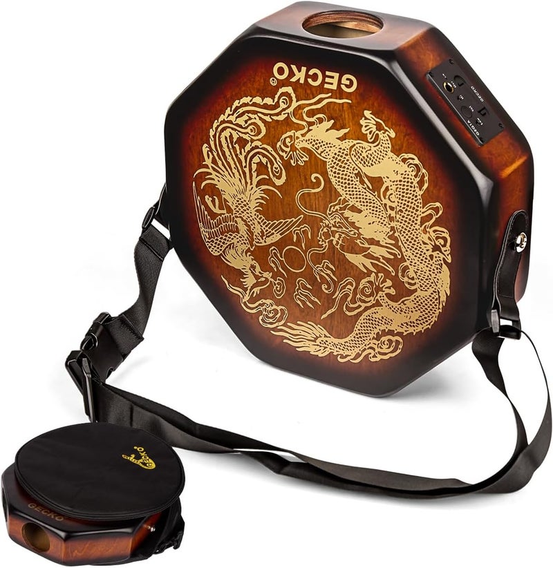 GECKO Octagonal Cajon Drum, Portable Hand Percussion Instrument with Detachable Strap & Carry Bag, Birchwood Body & Rich Sound (Built-in Pickup) - Image 1